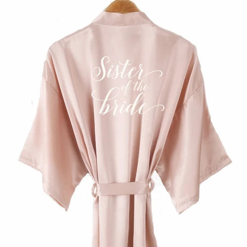 Champagne Satin Bridal Kimono Robe