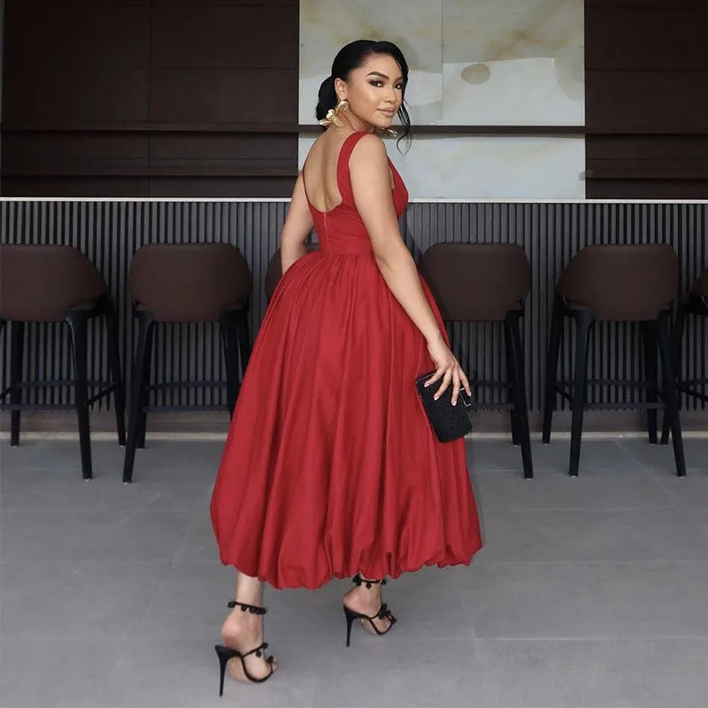 White Pleated Backless A-Line Maxi Dress