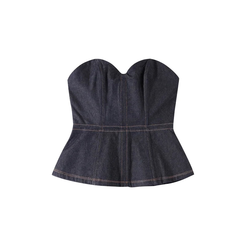 Retro Denim Vest Suit Jacket Pant 3 Piece Sets