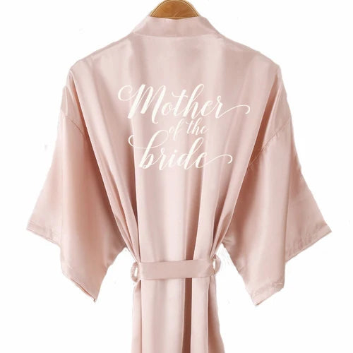 Champagne Satin Bridal Kimono Robe