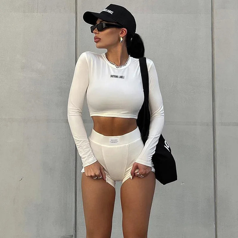 Round Neck Sports Two-Piece Set