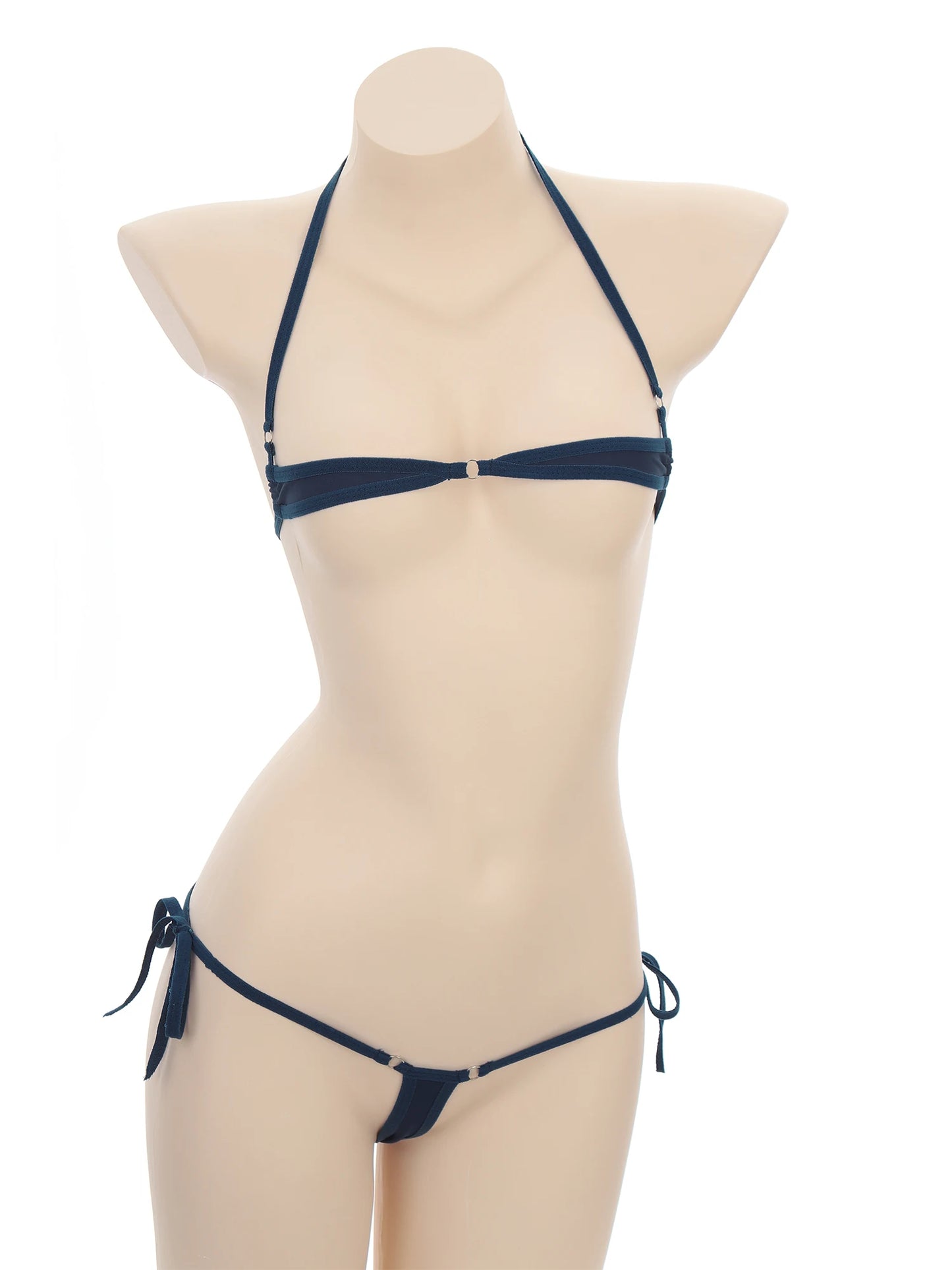 Lace-Up Halter Micro Bikini Set