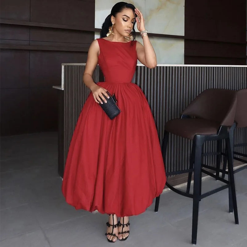 White Pleated Backless A-Line Maxi Dress
