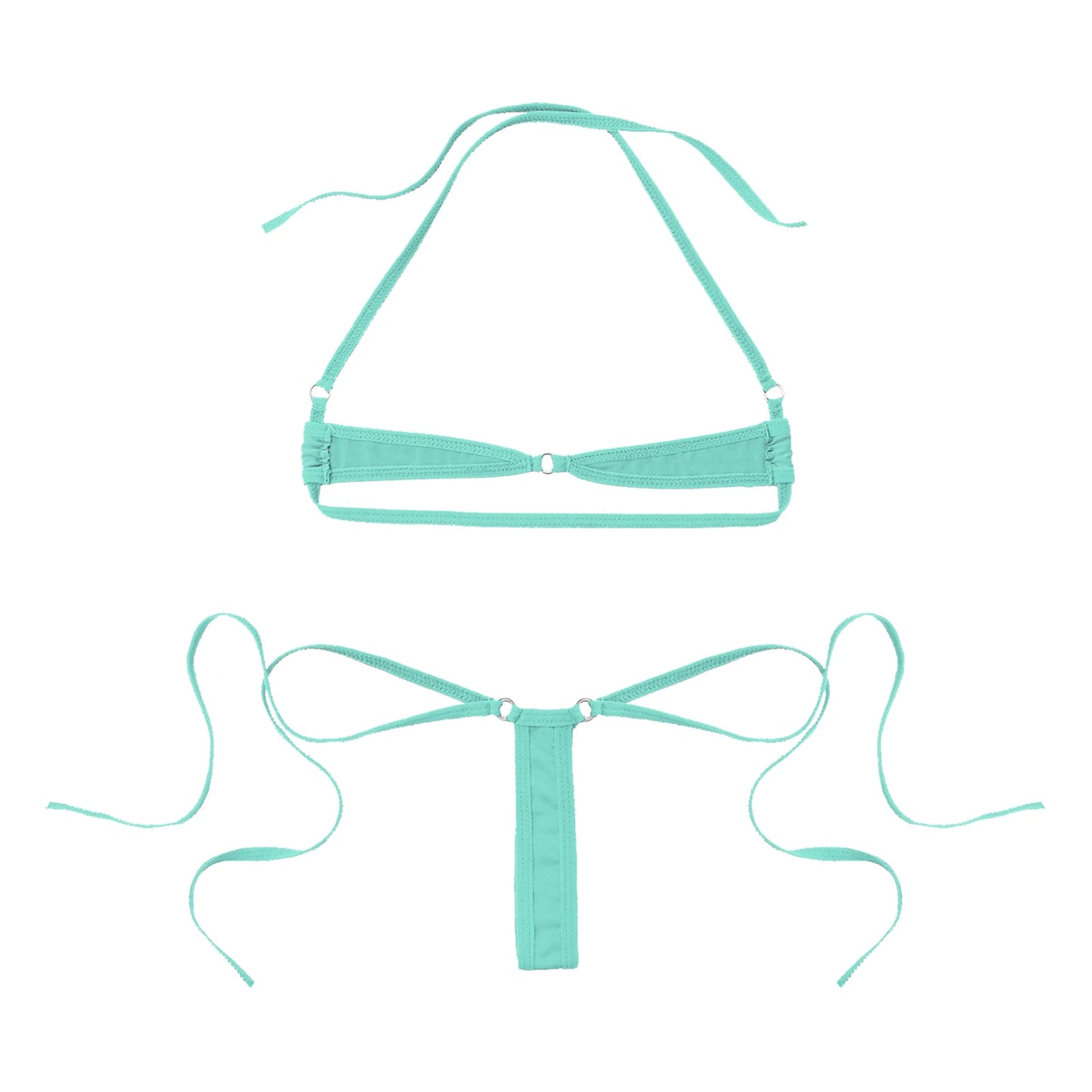 Lace-Up Halter Micro Bikini Set