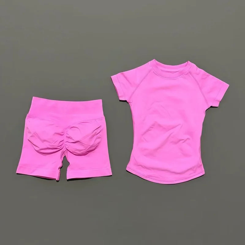 Seamless Short Sleeve Yoga & Gym Set