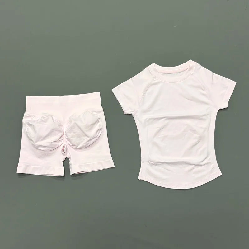 Seamless Short Sleeve Yoga & Gym Set