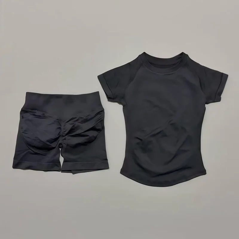 Seamless Short Sleeve Yoga & Gym Set