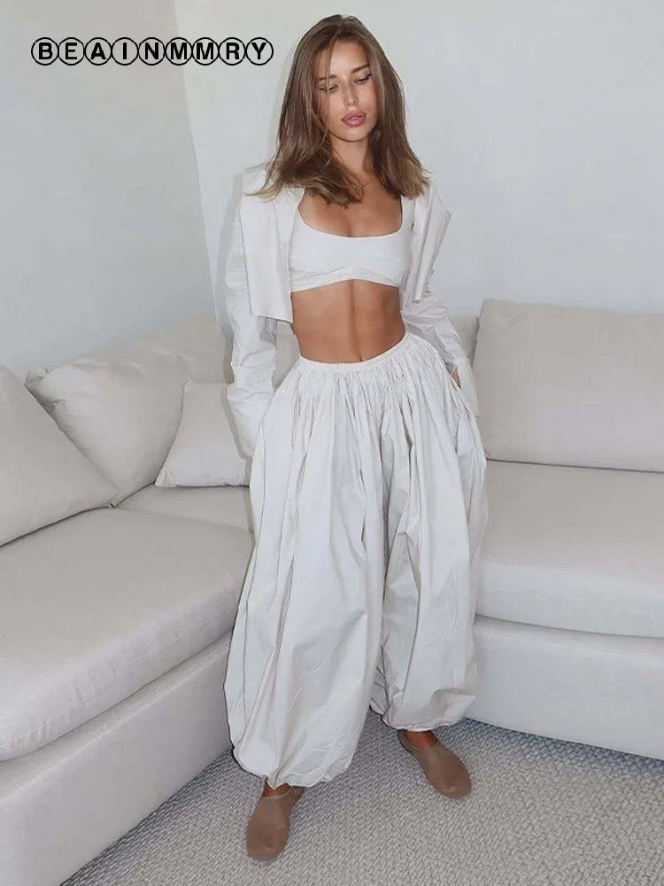 Striped Lantern Pant 3-Piece Street Outfit