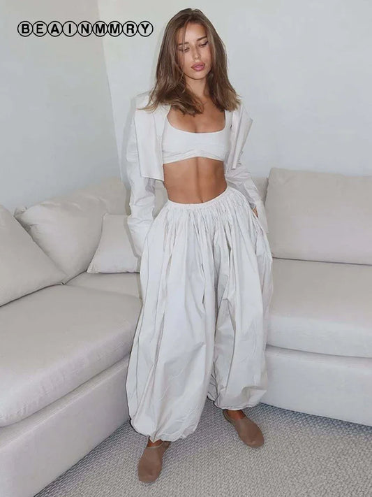 Striped Lantern Pant 3-Piece Street Outfit