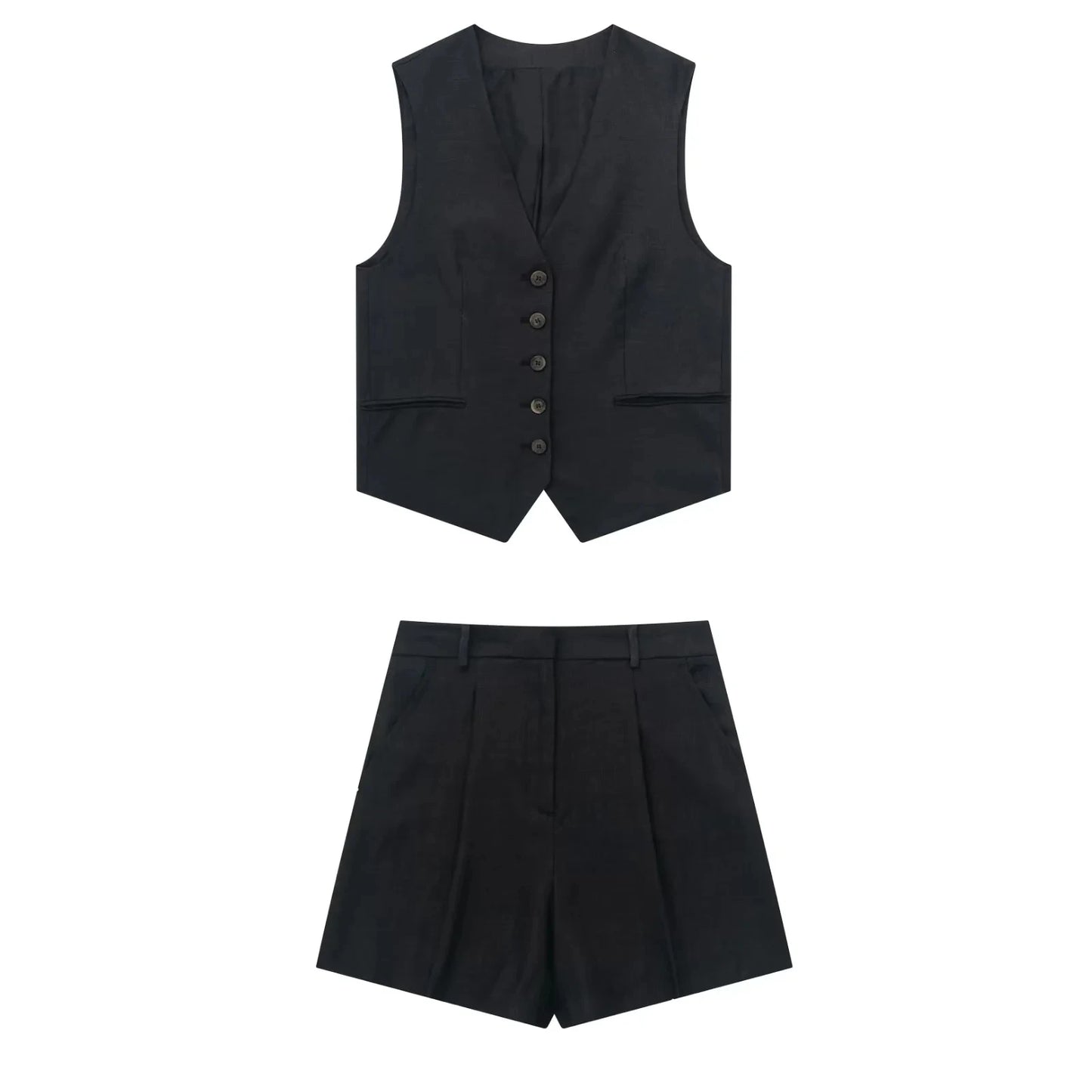Women Fashion Red Vest Shorts Sets