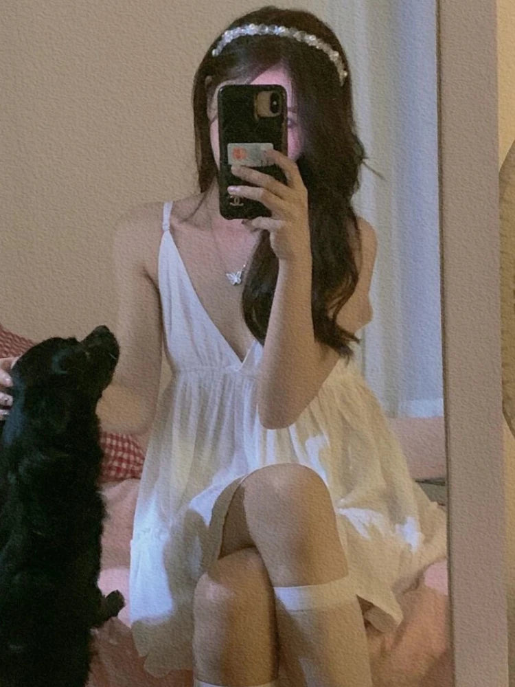 Sleeveless Backless Mini Nightgown