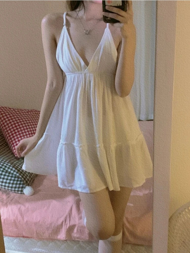 Sleeveless Backless Mini Nightgown