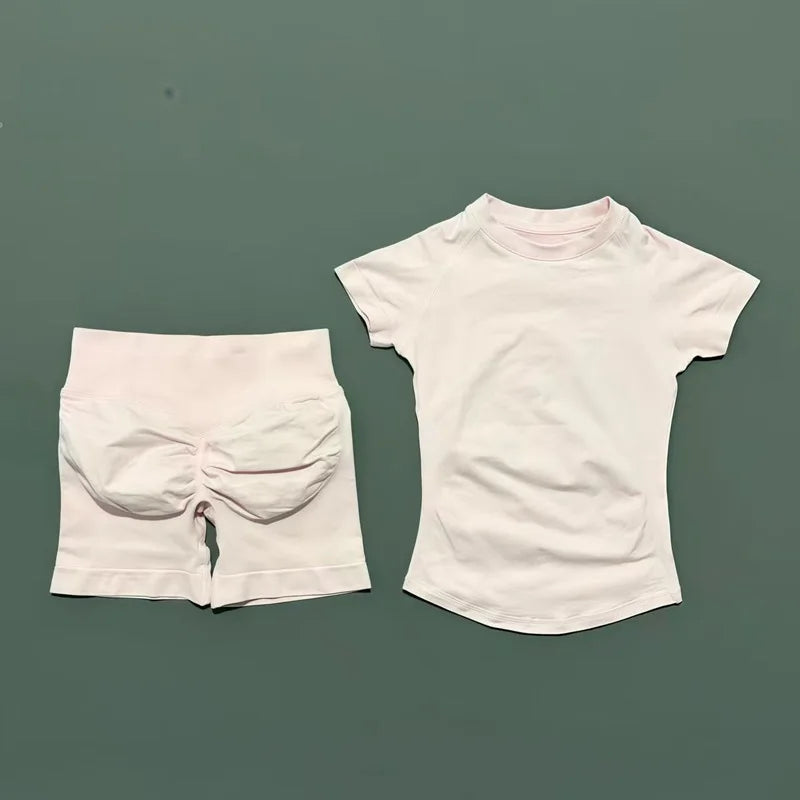 Seamless Short Sleeve Yoga & Gym Set