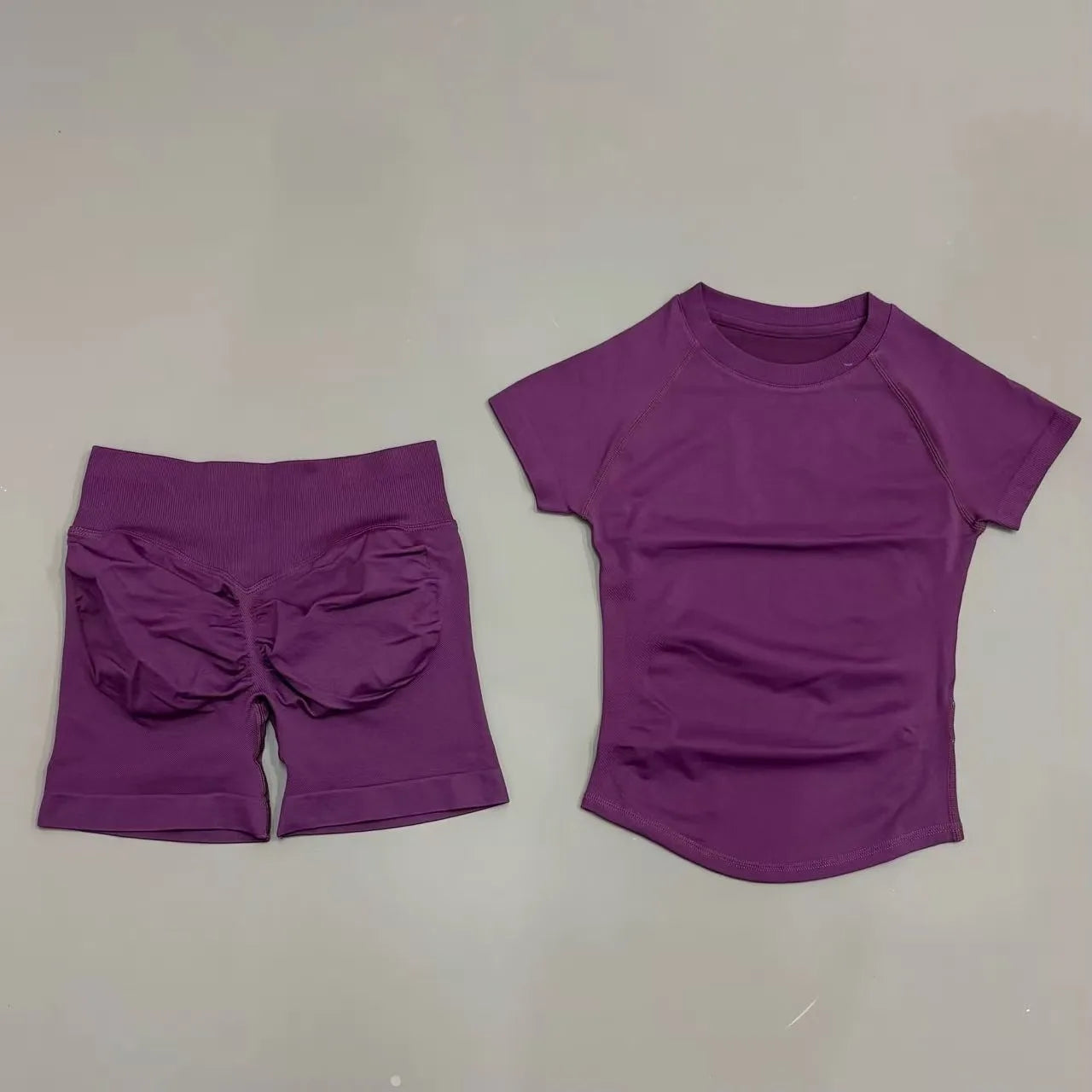 Seamless Short Sleeve Yoga & Gym Set