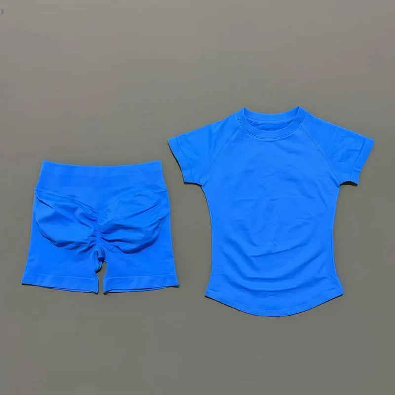 Seamless Short Sleeve Yoga & Gym Set