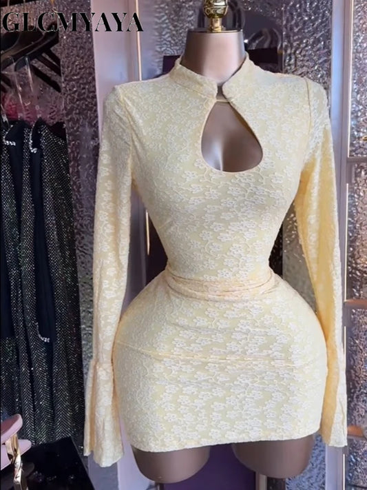 Satin Stand Collar Bodycon Midi Dress