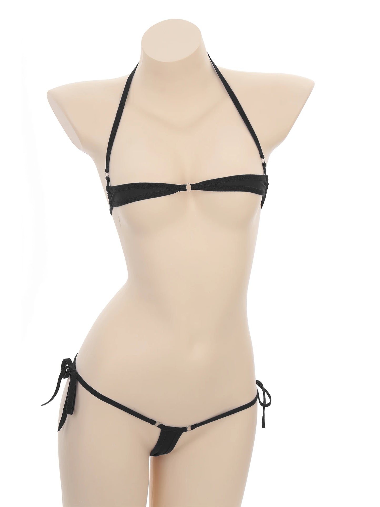 Lace-Up Halter Micro Bikini Set