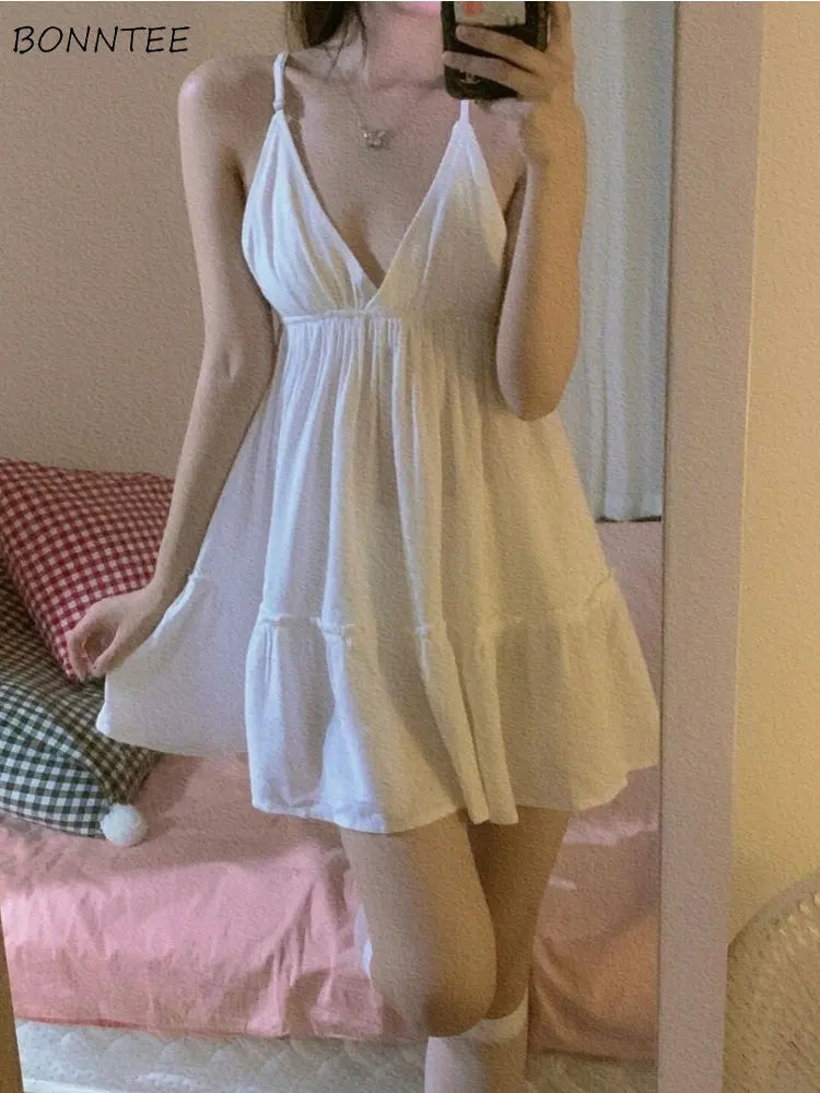 Sleeveless Backless Mini Nightgown