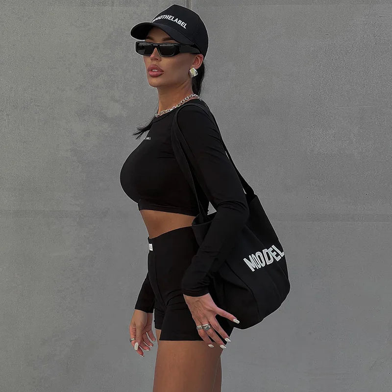 Round Neck Sports Two-Piece Set