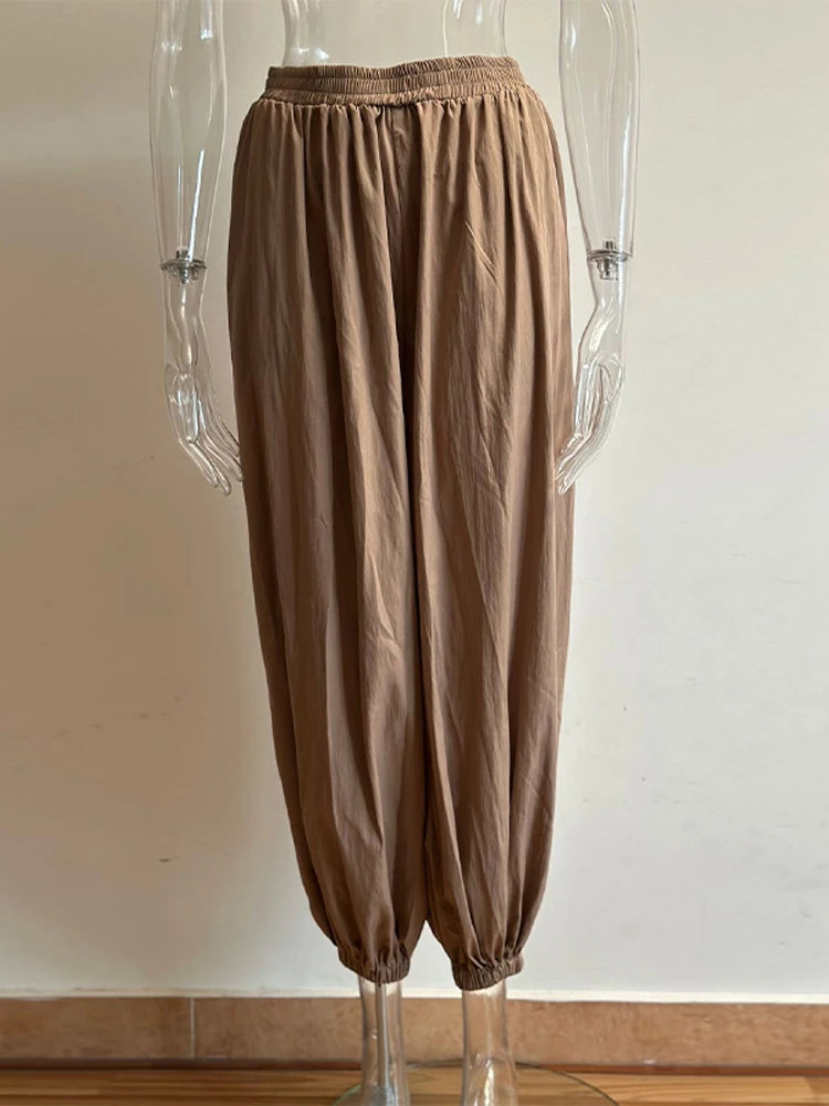 Low-Rise Lantern Pant Striped Vest 3-Piece Set