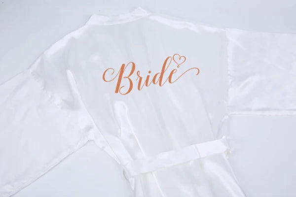 Champagne Satin Bridal Kimono Robe