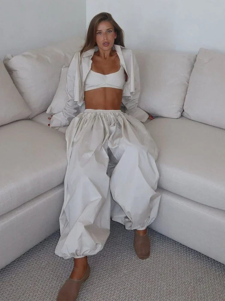Striped Lantern Pant 3-Piece Street Outfit