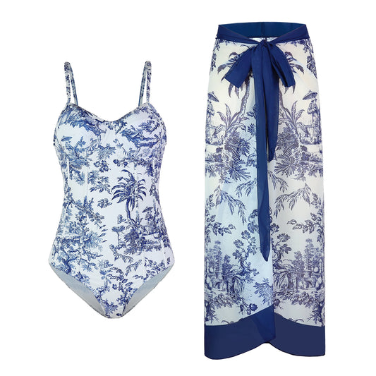 Push-Up Monokini Skirt Bikini Set