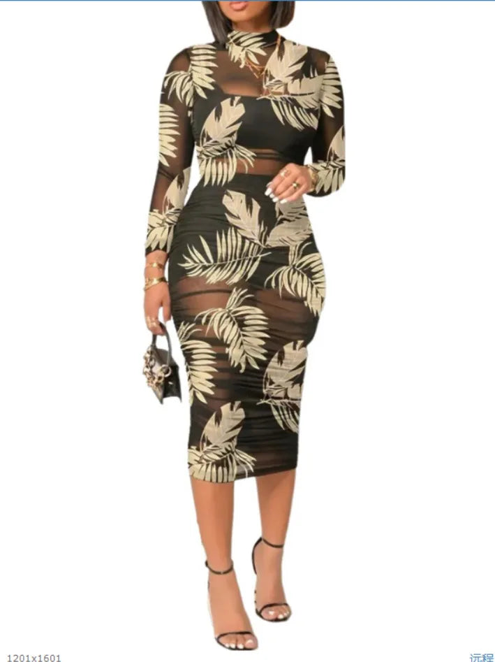 Floral Mesh 3-Piece Party Mini Dress Set