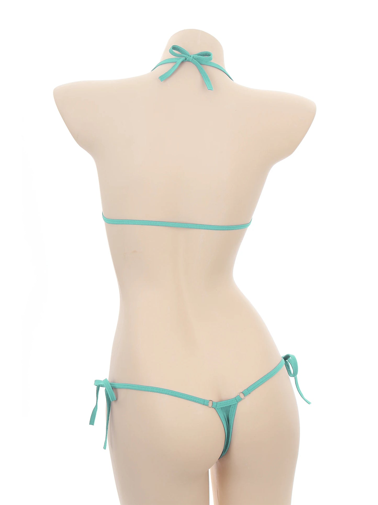 Lace-Up Halter Micro Bikini Set