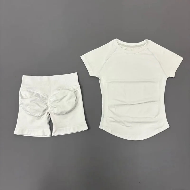 Seamless Short Sleeve Yoga & Gym Set