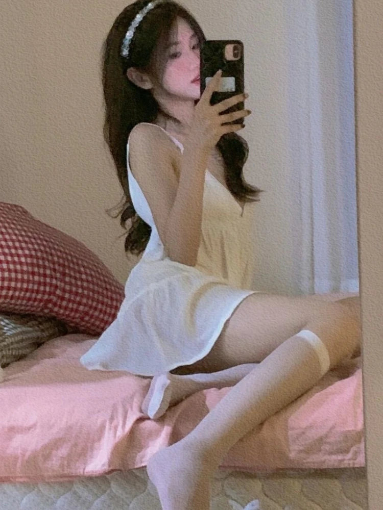 Sleeveless Backless Mini Nightgown