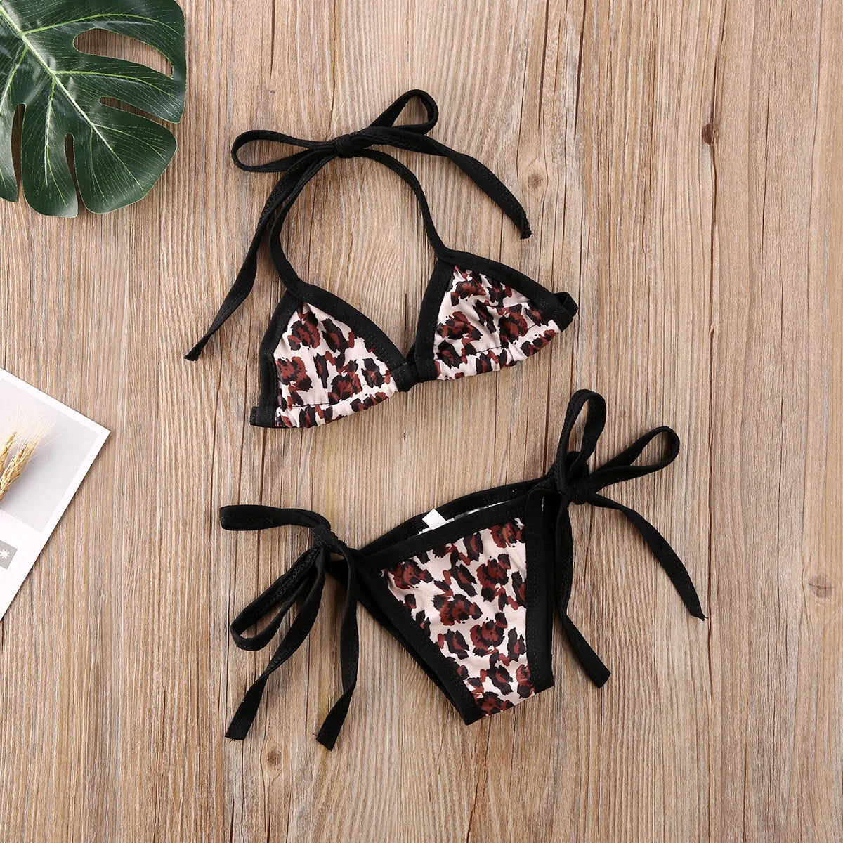 0-24M Baby Girls Leopard Bikini Sets Tankini Toddler Swimwear Summer Infant Beachwear Baby Swimsuit Girls Bathing Suit 2026