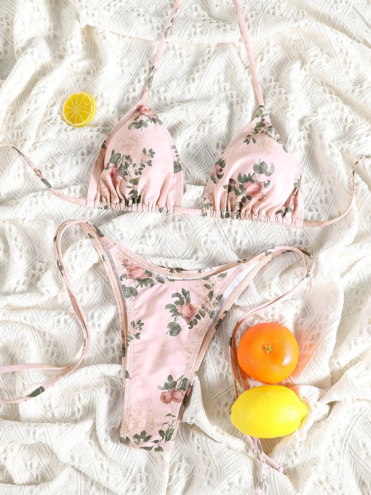 High Waist Bandage 3-Piece Bikini Set
