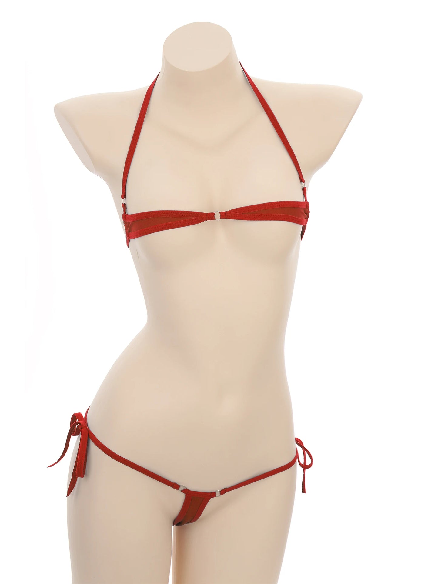 Lace-Up Halter Micro Bikini Set