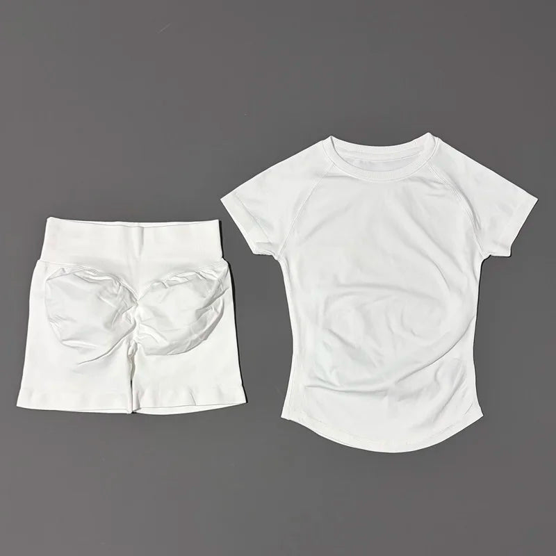 Seamless Short Sleeve Yoga & Gym Set