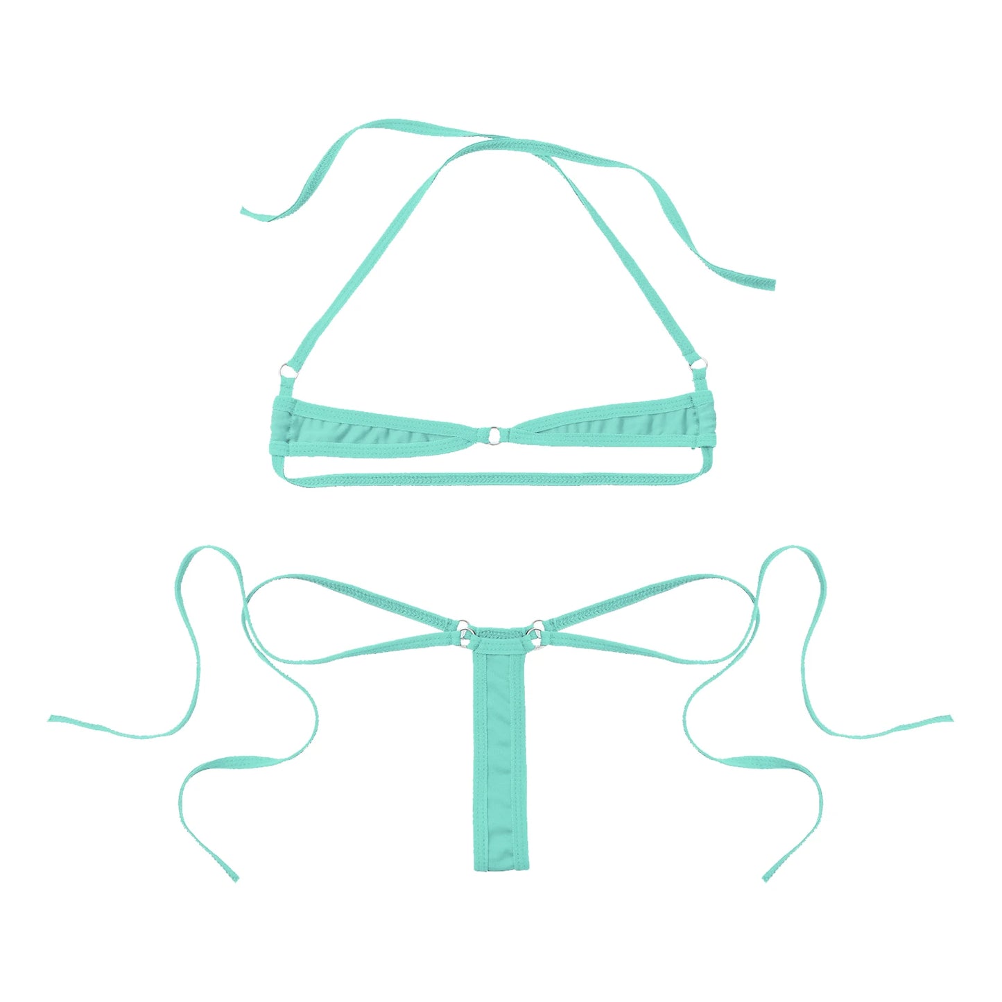Lace-Up Halter Micro Bikini Set