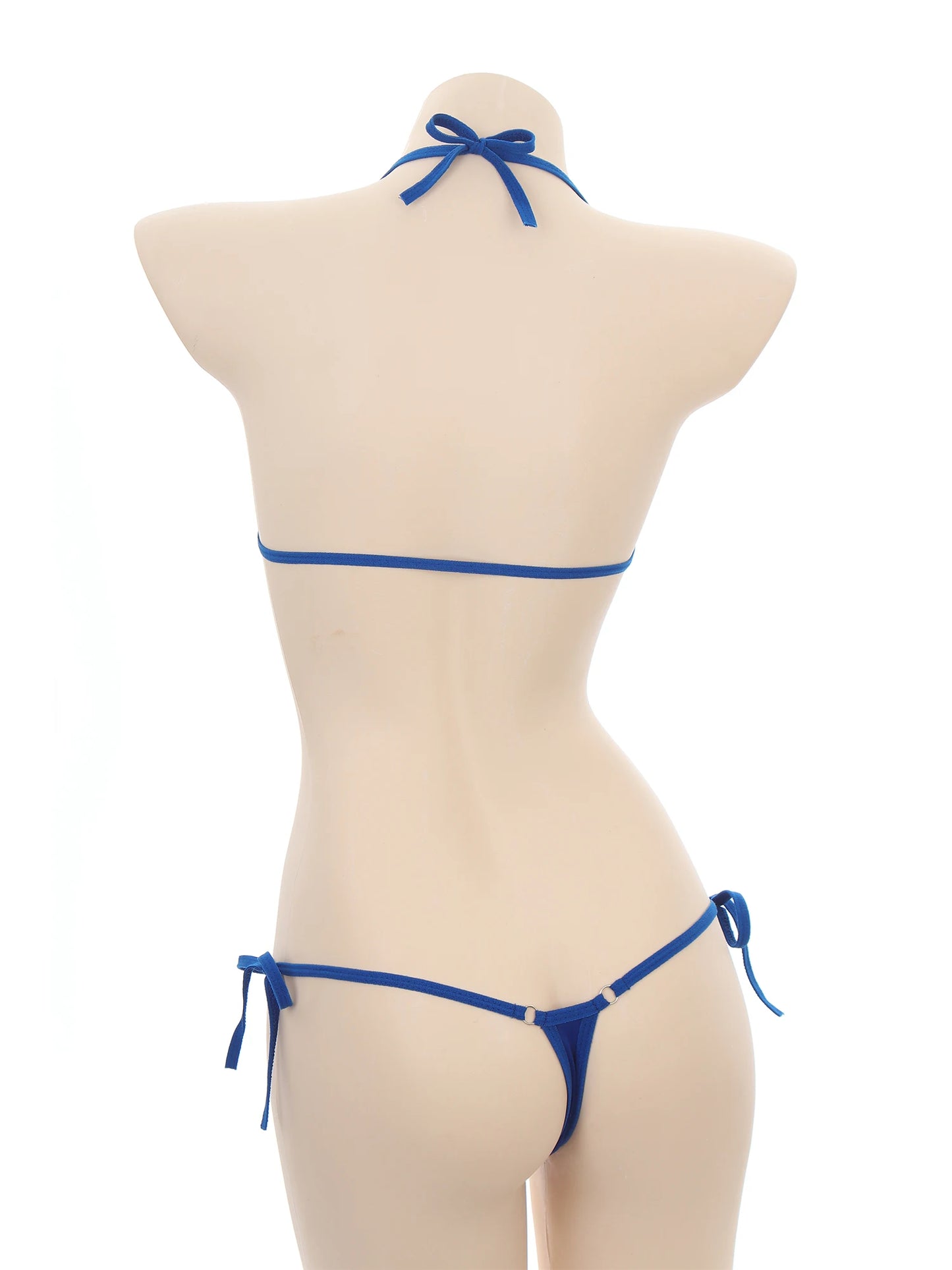 Lace-Up Halter Micro Bikini Set
