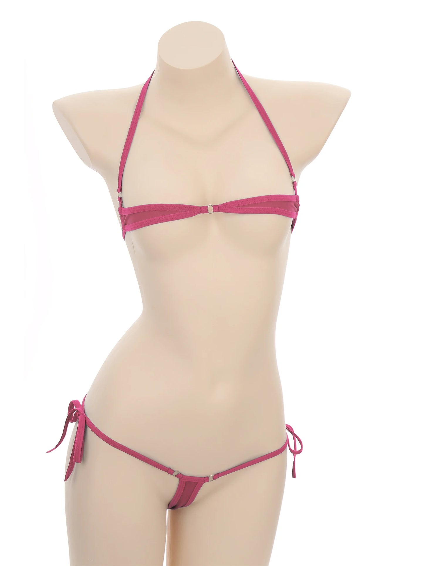 Lace-Up Halter Micro Bikini Set